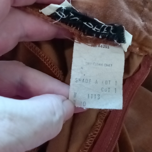 Suit by Prophecy EUC caramel brown velveteen VTG from 1970s skirt and blazer - Picture 13 of 16